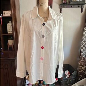 Button up tunic shirt 💙🩷